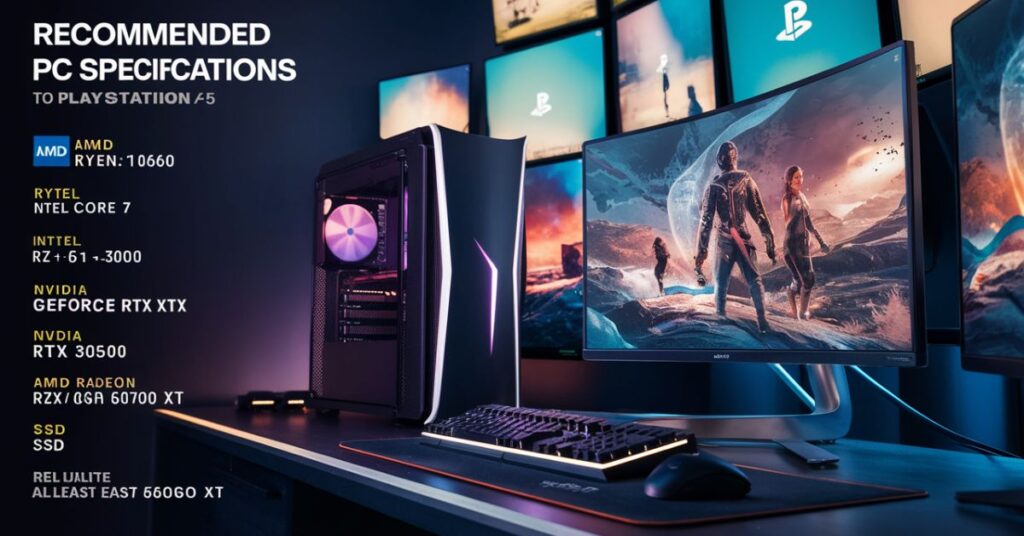 Find out what PC specs match a PS5: an AMD Ryzen CPU, Radeon RDNA 2 GPU, 16GB RAM, SSD storage, and advanced cooling for top-notch gaming.